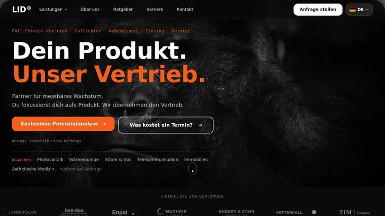 Startseite der LID Group